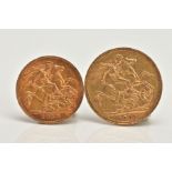 FULL AND HALF GOLD SOVEREIGN COINS, to include a Victoria 1890 Sydney mint full gold sovereign coin,