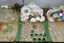 SEVEN BOXES OF CERAMICS AND GLASSWARES, to include a Coalport April pattern rose bowl and vase, a