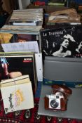 THREE BOXES OF RECORDS COMPRISING LPS, 78S AND 45S, to include Don McLean American Pie, James