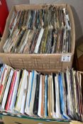 TWO BOXES OF RECORDS, approximately four hundred vinyl singles, artists to include The Beach Boys,