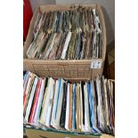 TWO BOXES OF RECORDS, approximately four hundred vinyl singles, artists to include The Beach Boys,