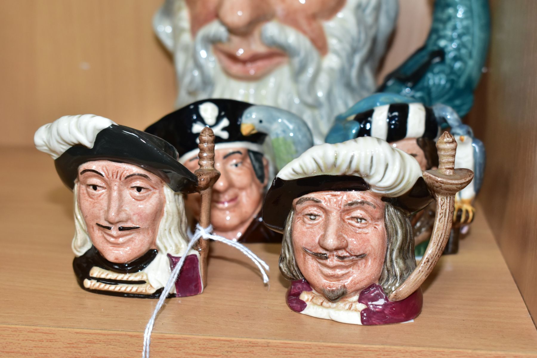 FIVE ROYAL DOULTON CHARACTER JUGS, comprising large 'Neptune' D6548 (large chip to inside of crown - Image 2 of 5