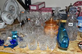 A QUANTITY OF CUT CRYSTAL AND OTHER GLASSWARES, approximately fifty five pieces to include five