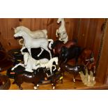 ELEVEN BESWICK AND ROYAL DOULTON HORSE FIGURES, comprising Royal Doulton The Winner DA154B/2 on