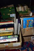 BOOKS, eight boxes containing approximately 130 miscellaneous titles in hardback format, subjects