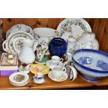 A GROUP OF CERAMICS, to include a Spode Oven to Tableware Fitzhugh Blue salad bowl diameter 25.