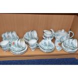 AN AYNSLEY 'LAS PALMAS' PATTERN FORTY EIGHT PIECE TEA SET, comprising a tea pot and replacement lid,