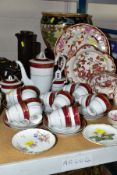 A MIXED GROUP OF CERAMICS ETC, TO INCLUDE A NORITAKE 'GOLDMERE' TEA SET, twelve cups and saucers,