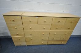 A PAIR OF IKEA CHEST OF TWO SHORT OVER FOUR LONG DRAWERS, width 80cm x depth 48cm x height 123cm and