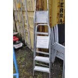 TWO ALUMINIUM STEP LADDERS the longest being 167cm high