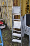 TWO ALUMINIUM STEP LADDERS the longest being 167cm high