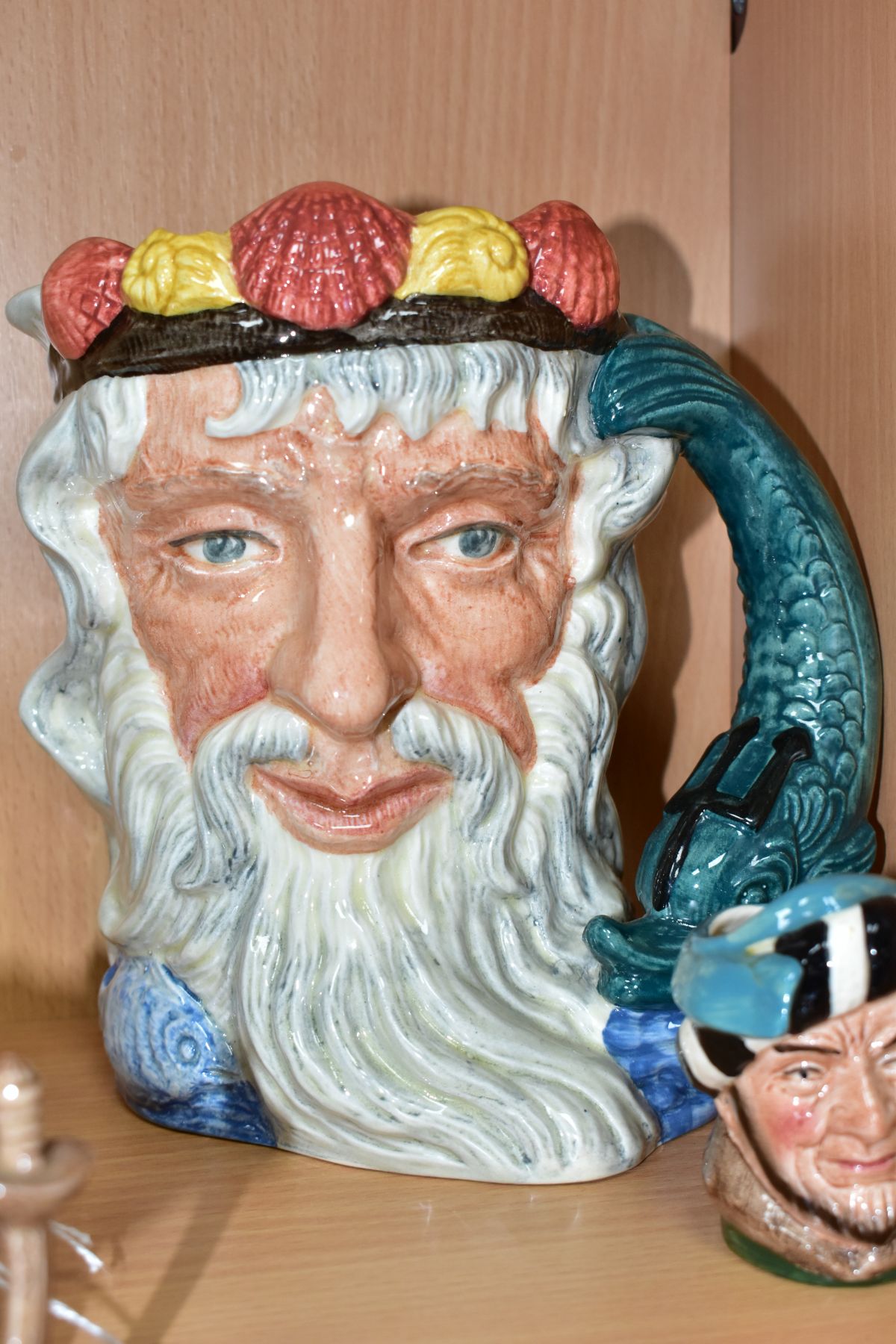 FIVE ROYAL DOULTON CHARACTER JUGS, comprising large 'Neptune' D6548 (large chip to inside of crown - Image 4 of 5