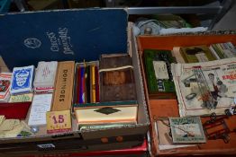 TWO BOXES AND LOOSE TOYS AND GAMES, to include a Hornby Clock Work Trains box containing A.C.