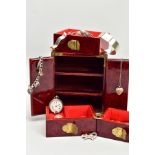 A JEWELLERY BOX AND ASSORTED WHITE METAL JEWELLERY, to include two white metal and copal amber