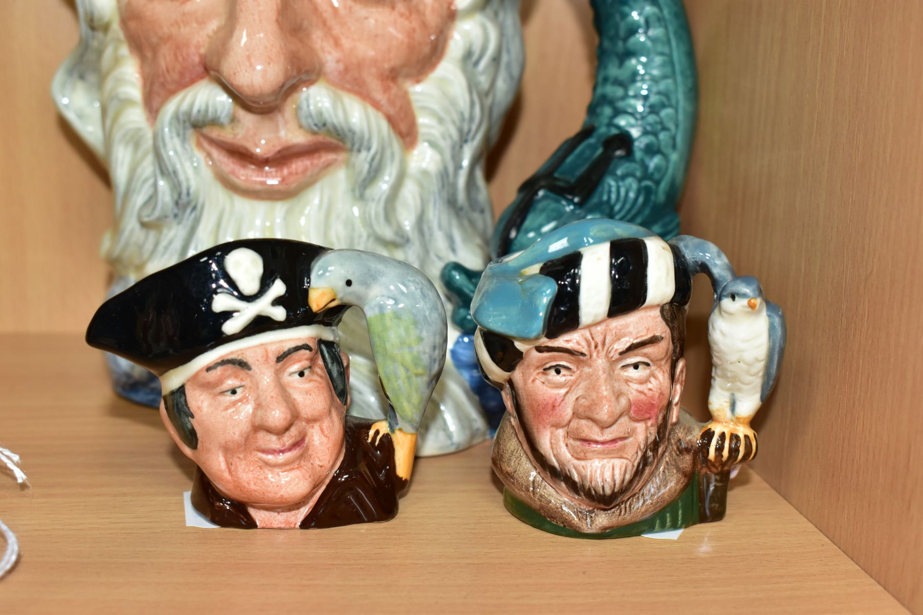 FIVE ROYAL DOULTON CHARACTER JUGS, comprising large 'Neptune' D6548 (large chip to inside of crown - Image 3 of 5