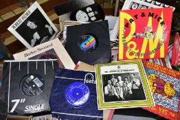 A BOX OF APPROXIMATELY THREE HUNDRED AND FIFTY SINGLES RECORDS, artists include The Beatles, T. Rex,