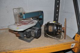 A DRAPER FS400 16IN FRETSAW/SCROLL SAW (PAT pass and working) and a vintage bespoke disc sander with