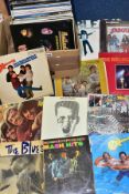 A BOX CONTAINING APPROX FIFTY LPs OF MOSTLY ROCK MUSIC including The Yardbirds, The Rolling