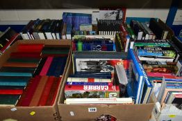 FIVE BOXES OF LATE 20TH AND 21ST CENTURY BOOKS, subjects include military history, two volumes of