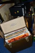 THREE RECORD CASES AND A PLASTIC BOX OF CLASSICAL AND OPERATIC MUSIC ETC, to include recordings by