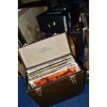 THREE RECORD CASES AND A PLASTIC BOX OF CLASSICAL AND OPERATIC MUSIC ETC, to include recordings by