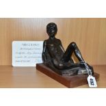 NEIL GODFREY (B. 1937) 'THE WOLDINGHAM COLLECTION - BOY RECLINING' BRONZED RESIN LIMITED EDITION