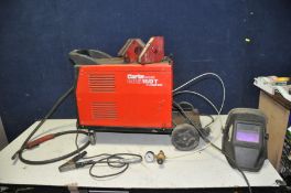 A CLARKE WELD MIG160T MIG WELDING PLANT with gas regulator, an auto welding mask and various