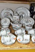 A FORTY EIGHT PIECE WEDGWOOD KUTANI CRANE DINNER SERVICE, comprising a coffee pot, a teapot, a cream