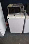 A KYOTO UNDER COUNTER FRIDGE width 50cm, depth 55cm and height 85cm and a Kenwood microwave (both