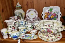 A QUANTITY OF MASONS IRONSTONE TABLEWARES AND A SMALL QUANTITY OF GIFTWARES IN A VARIETY OF