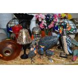 A GROUP OF VASES, LAMPS AND DECORATIVE HOMEWARES, to include seven table lamps, an oil lamp in