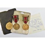 A GREAT WAR VICTORY MEDAL, named 554496 SapperE.H.POOLE R.E, together with two LCC Kings medals with