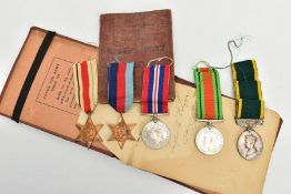 A WW2 TERRITORIAL EFFICIENCY GROUP OF FIVE MEDALS, attributed to CPL Norman Edward TRIPPASS R.E.