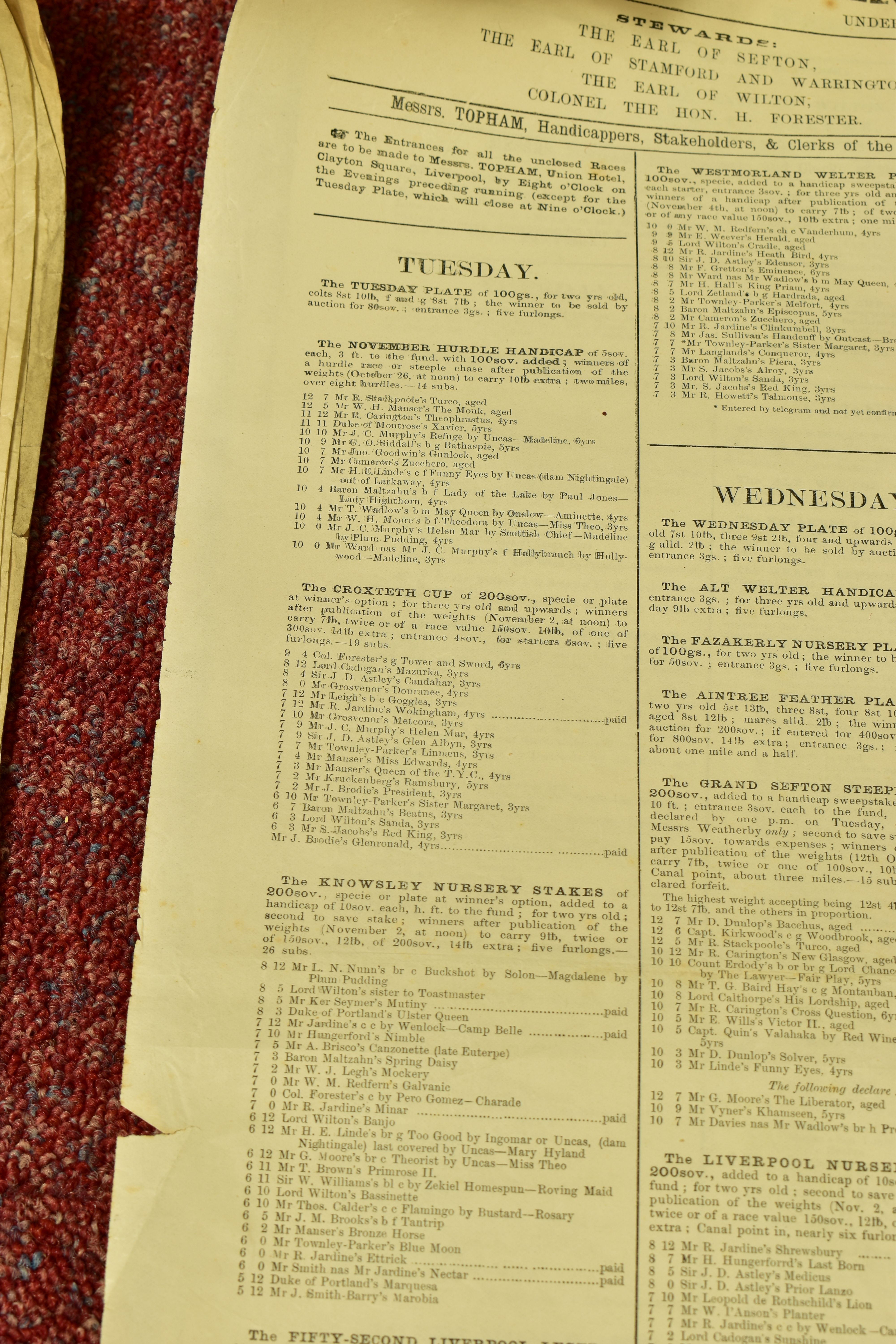 LIVERPOOL RACECOURSE, a collection of twenty-five original Race Meeting Broadsheets from the - Image 4 of 6