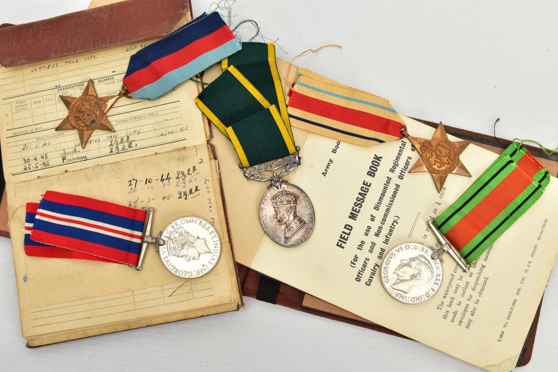 A WW2 TERRITORIAL EFFICIENCY GROUP OF FIVE MEDALS, attributed to CPL Norman Edward TRIPPASS R.E. - Image 5 of 7