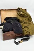 SUITCASE CONTAINING VARIOUS UNIFORM ITEMS, include 1963 pattern No 2 Dress Jacket, with Cpl stripe