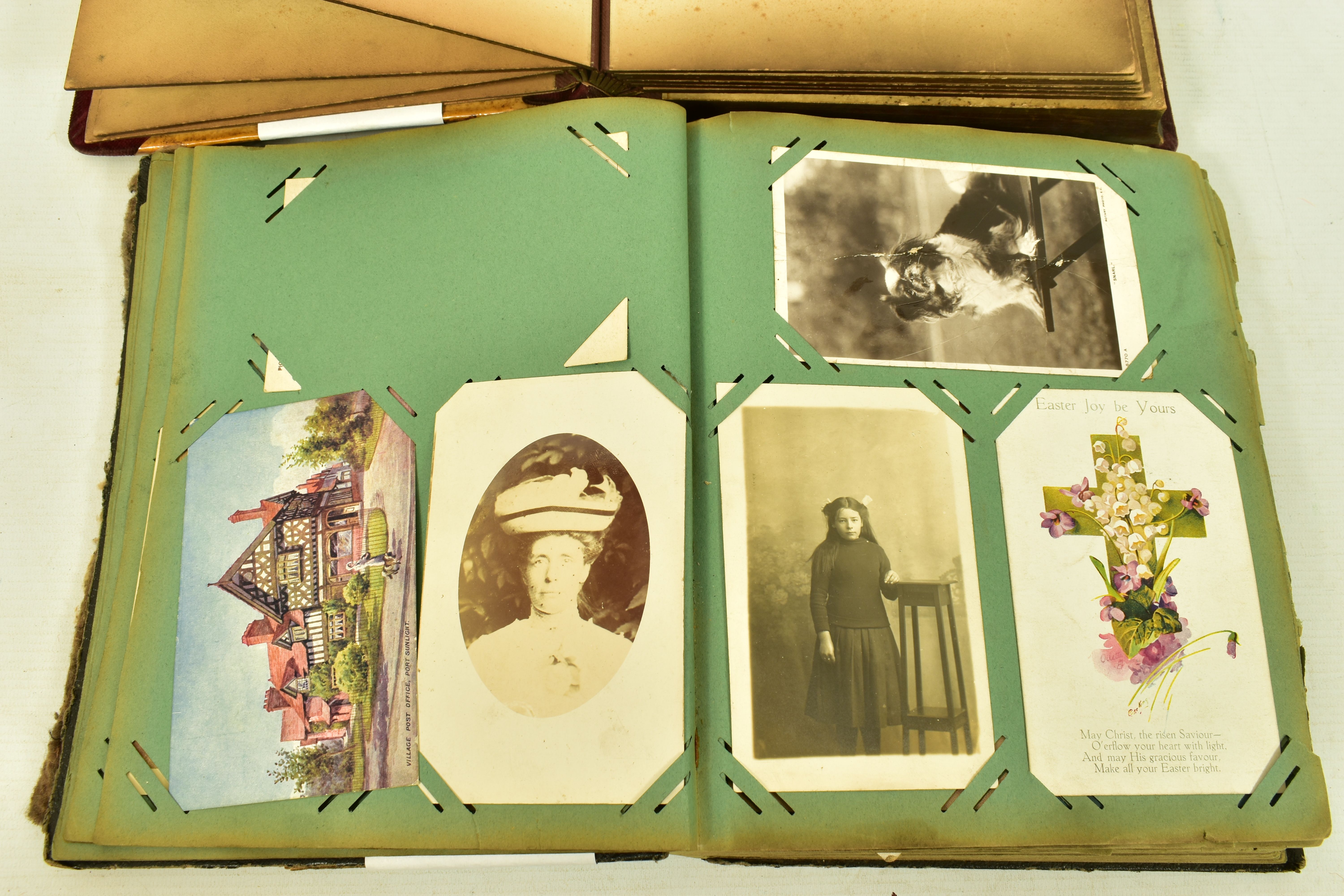 POSTCARD & PHOTOGRAPH ALBUMS, two Edwardian albums featuring postcards and photographs from the - Image 3 of 8