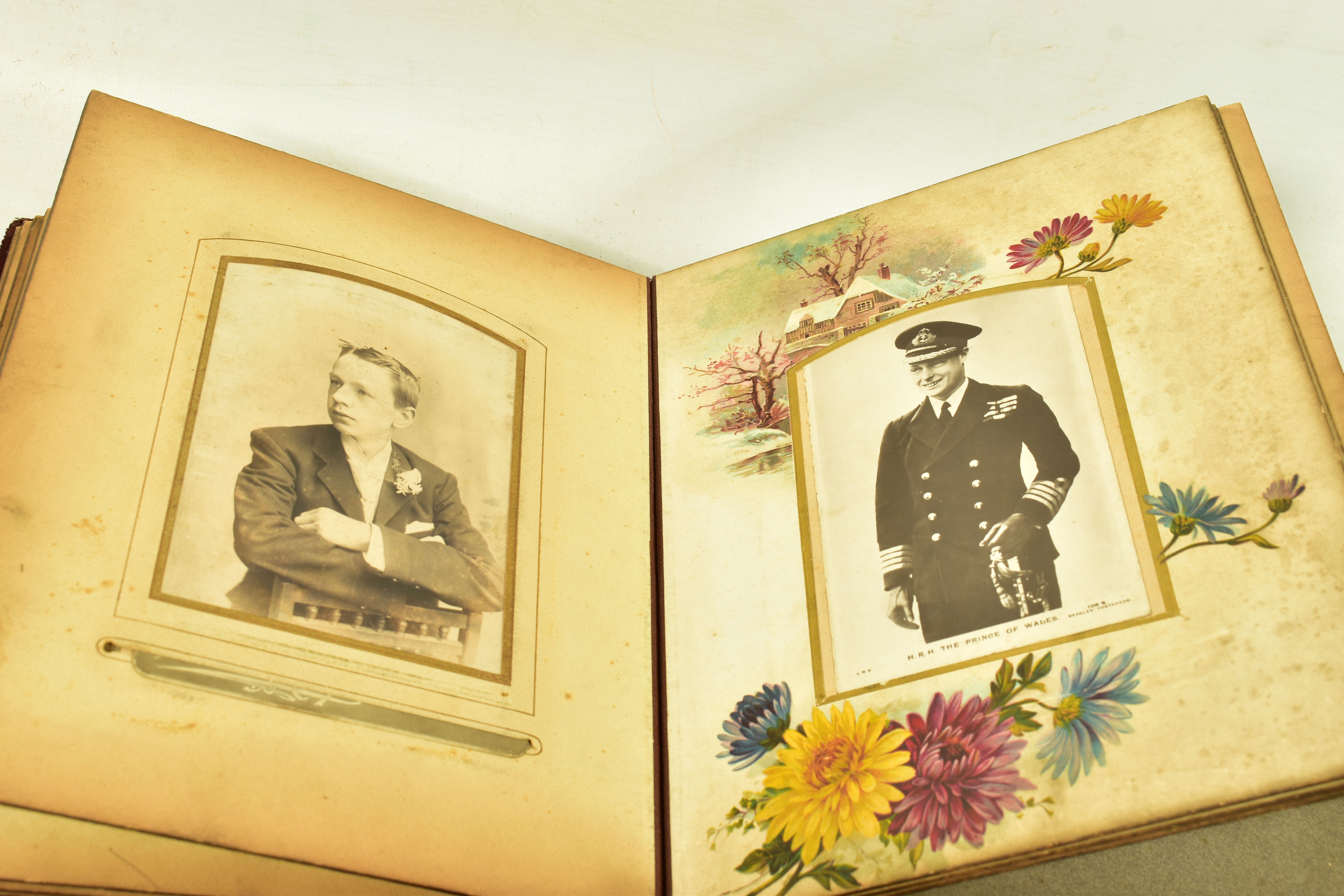 POSTCARD & PHOTOGRAPH ALBUMS, two Edwardian albums featuring postcards and photographs from the - Image 8 of 8
