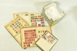 OLDER COLLECTION OF WORLDWIDE STAMPS in 4 small albums, we note a page of penny reds and QV 9d