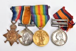 BOER WAR & GREAT WAR MEDALS TO THE NORTH STAFFORDSHIRE REGIMENT AS FOLLOWS, Queens South Africa