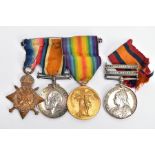 BOER WAR & GREAT WAR MEDALS TO THE NORTH STAFFORDSHIRE REGIMENT AS FOLLOWS, Queens South Africa