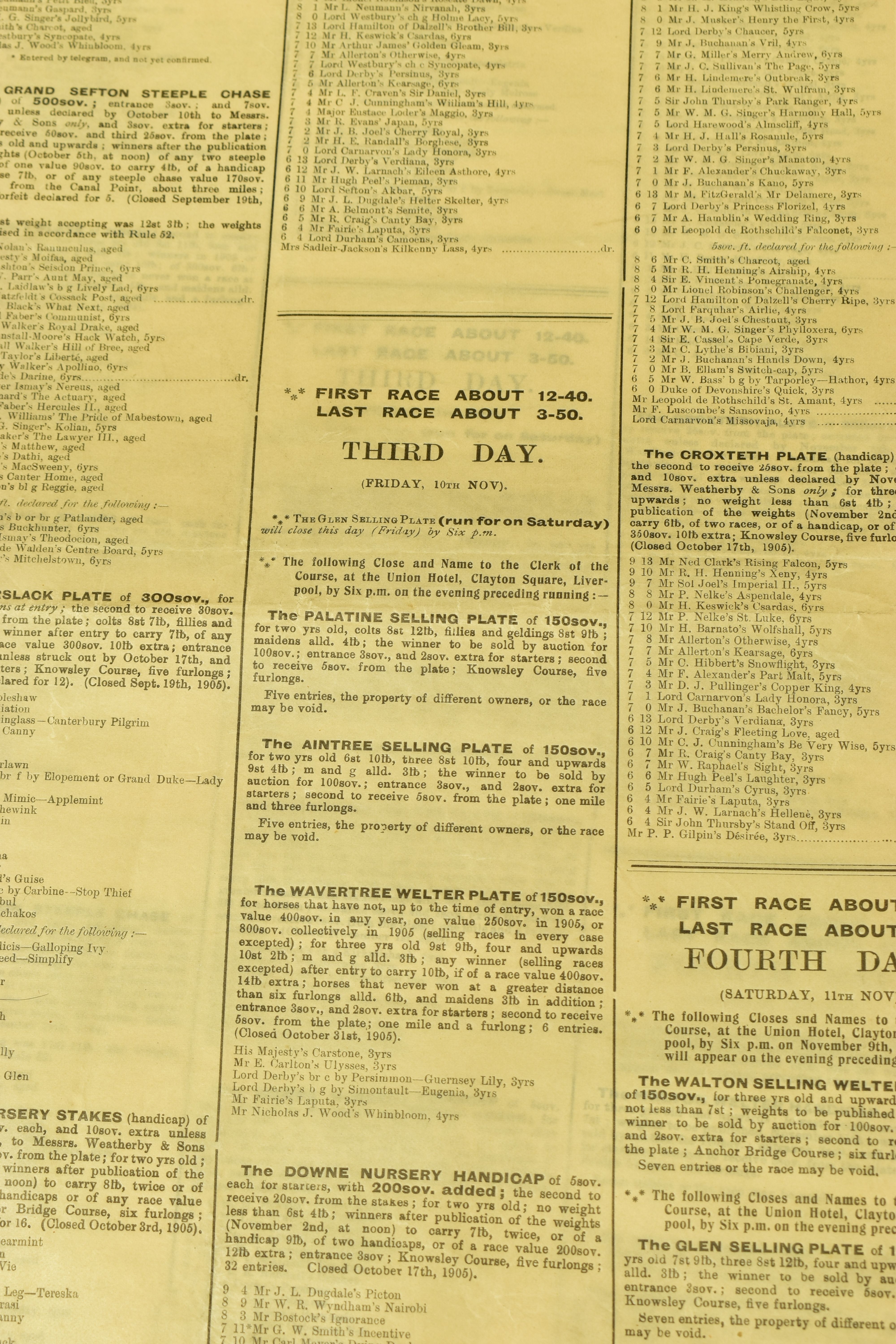 LIVERPOOL RACECOURSE, a collection of twenty-five original Race Meeting Broadsheets from the - Image 3 of 6