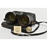 A SMALL PAIR OF MILITARY STYLE BINOCULARS, in a fixed flexible leatherette case and A GRI Kings