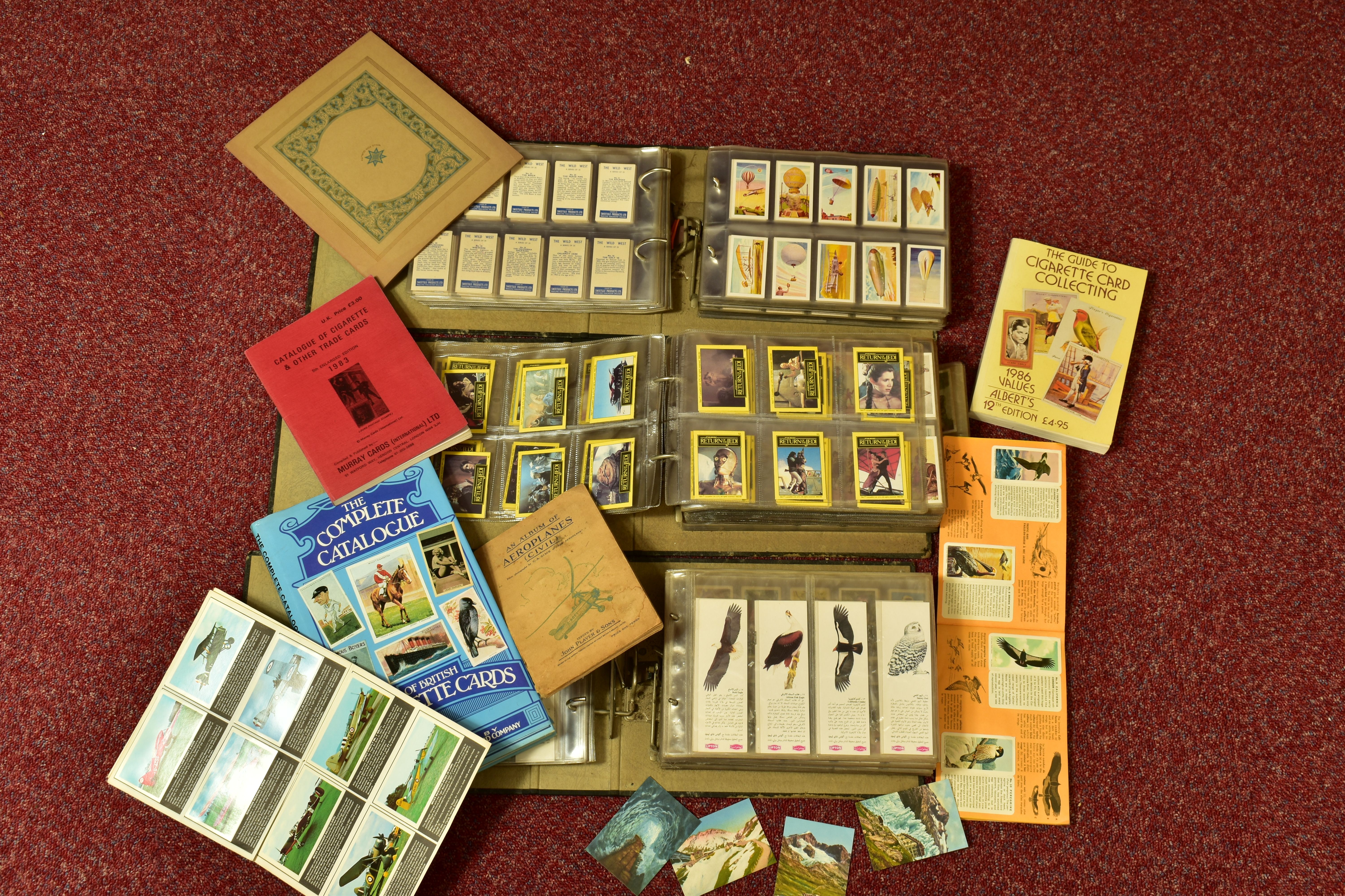 TRADE / CIGARETTE CARDS, three albums containing approximately 75 -80 complete and incomplete sets