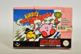 KIRBY'S DREAM COURSE SNES GAME SEALED, Kirby spin-off golf title sealed; box contains some minor