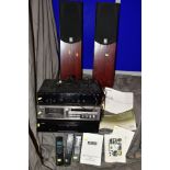 AN ARCAM DELTA 290 INTERGRATED AMPLIFIER, a Yamaha KX-630 Tape Player, a Denon DCD 510AE CD player