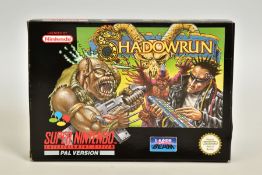 SHADOW RUN SNES GAME BOXED, rare SNES RGP complete with its box and manual; contains moderate wear