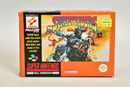 SUNSET RIDERS SNES GAME BOXED, SNES game based on the Konami arcade release boxed with its manual;