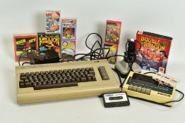 COMMODORE 64 & AND A QUANTITY OF GAMES, a Commodore 64 computer, Omega Datacorder Mk.II and a