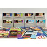 QUANTITY OF UNBOXED SNES GAMES GAMES INCLUDING SUPER MARIO KART, SUPER GHOULS & GHOSTS & PILOTWINGS,